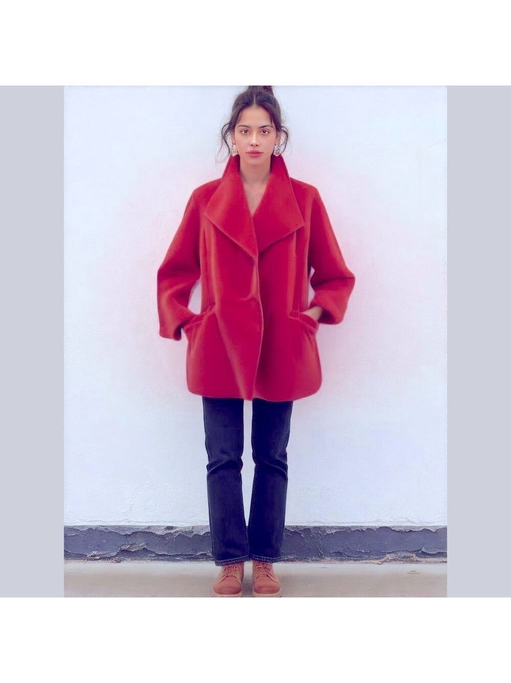 90s TALBOTS SALMON PINK OVERSIZED FLEECE SWING JACKET WIDE LAPELS PLUS SZ 1X